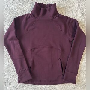 Athleta Cozy Karma mock neck sweatshirt.